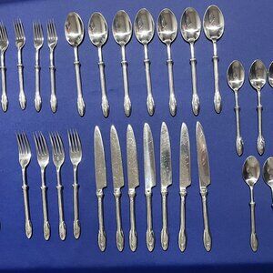 MARY JUREK ATLANTIS  34pc Set of Designer VERY RARE Sculpted Stainless Flatware.